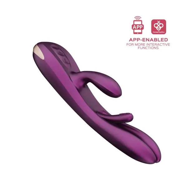 Terri - App Controlled Tapping Rabbit Vibrator - Purple - view 2
