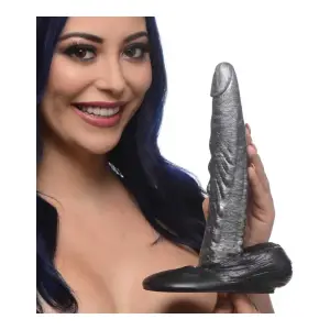 The Gargoyle Rock Hard Silicone Dildo - Silver - view 2