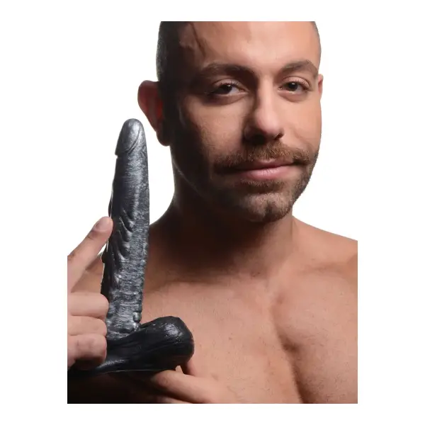 The Gargoyle Rock Hard Silicone Dildo - Silver - view 3