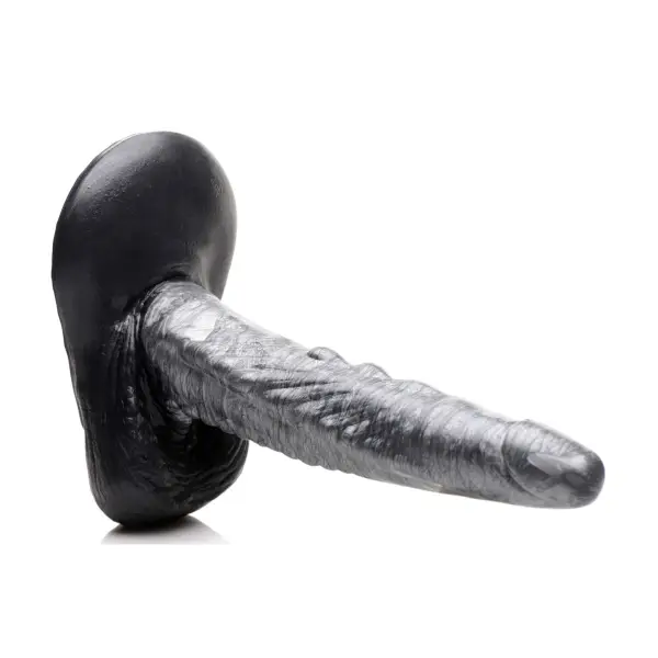 The Gargoyle Rock Hard Silicone Dildo - Silver - view 6
