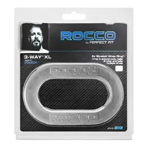 The Rocco 3-Way XL Wrap Ring - Clear - double cock ring - product image 6