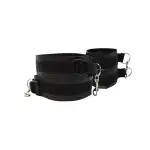 Thigh and Wrist Cuff Set - Black bondage cuffs - main image