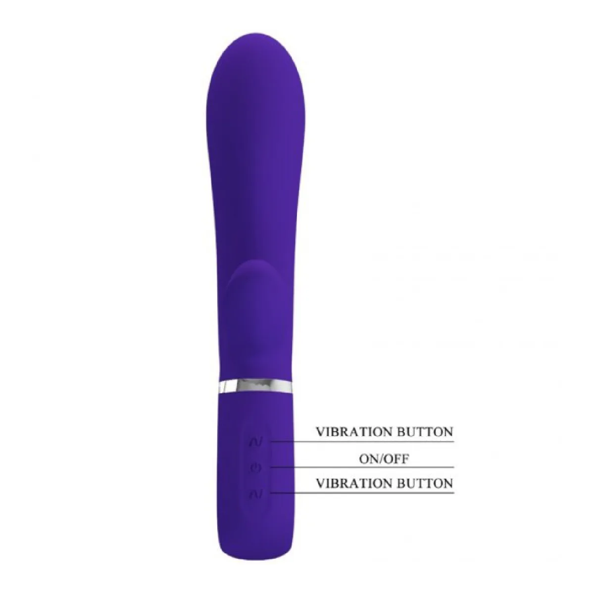 Thomas Super Soft Silicone Rabbit Vibrator - Purple – thick rabbit vibrator – view 2