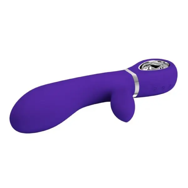 Thomas Super Soft Silicone Rabbit Vibrator - Purple – thick rabbit vibrator – view 3