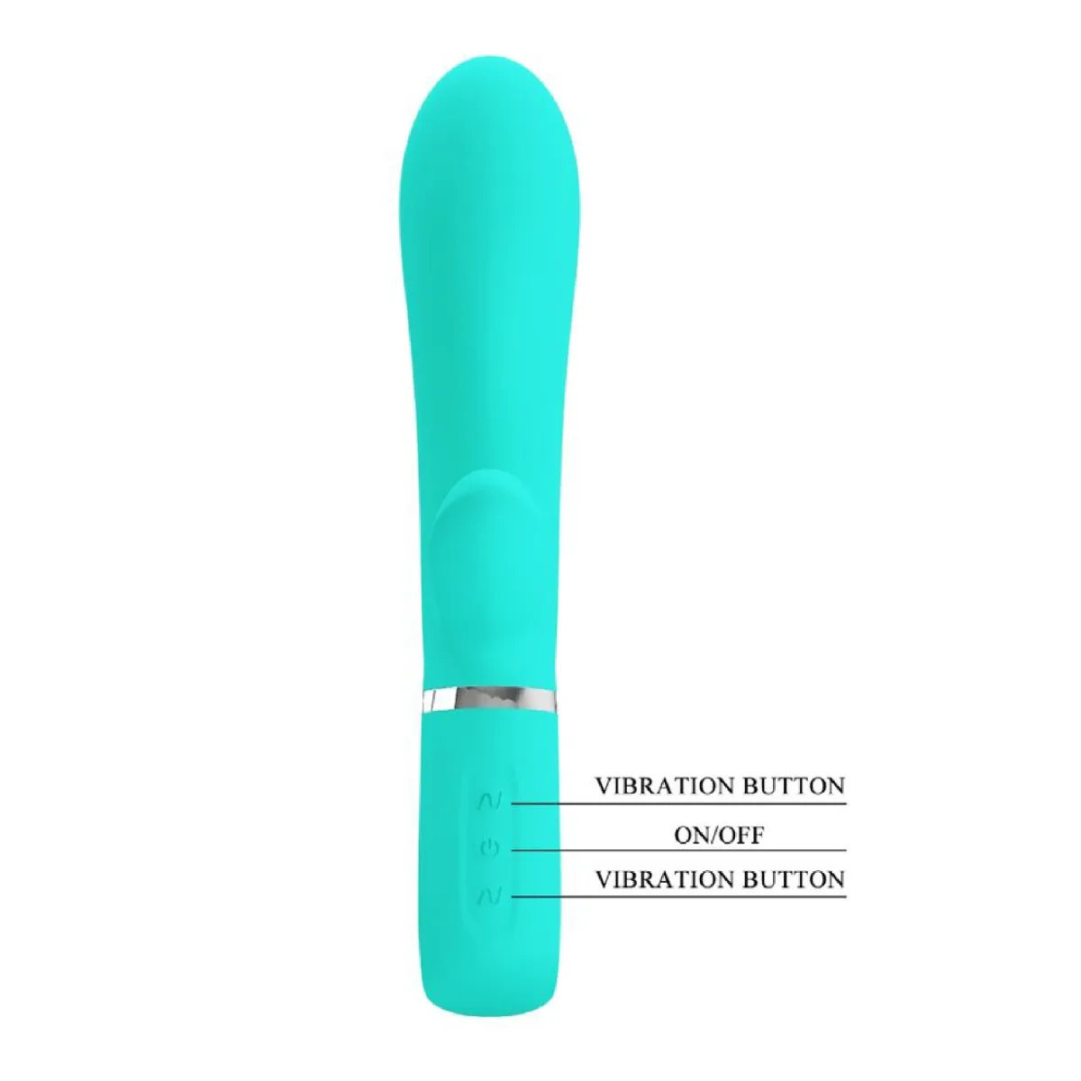 Thomas Super Soft Silicone Rabbit Vibrator - Turquoise - view 1