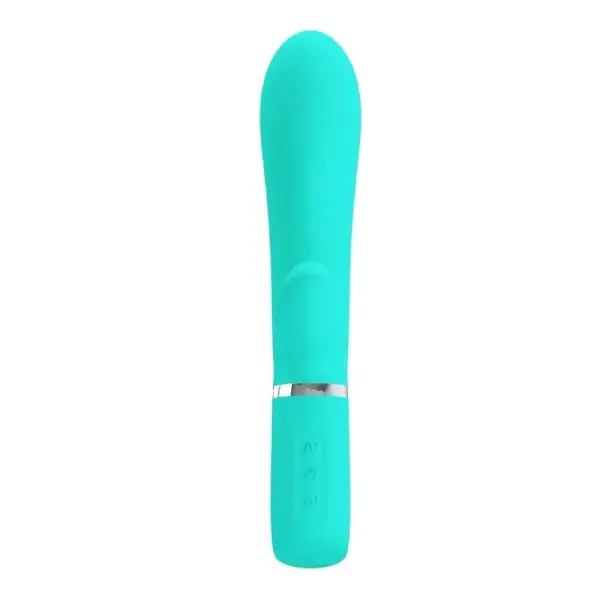 Thomas Super Soft Silicone Rabbit Vibrator - Turquoise - view 4