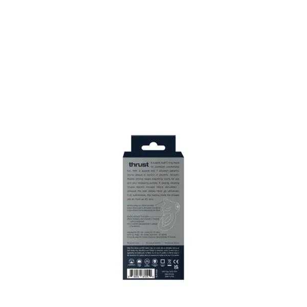 Thrust Rechargeable Dual C-Ring - Black - double vibrating cock ring - product image 2