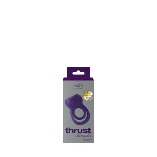 Thrust Rechargeable Dual C Ring - Purple - purple vibrating cock ring - main product image