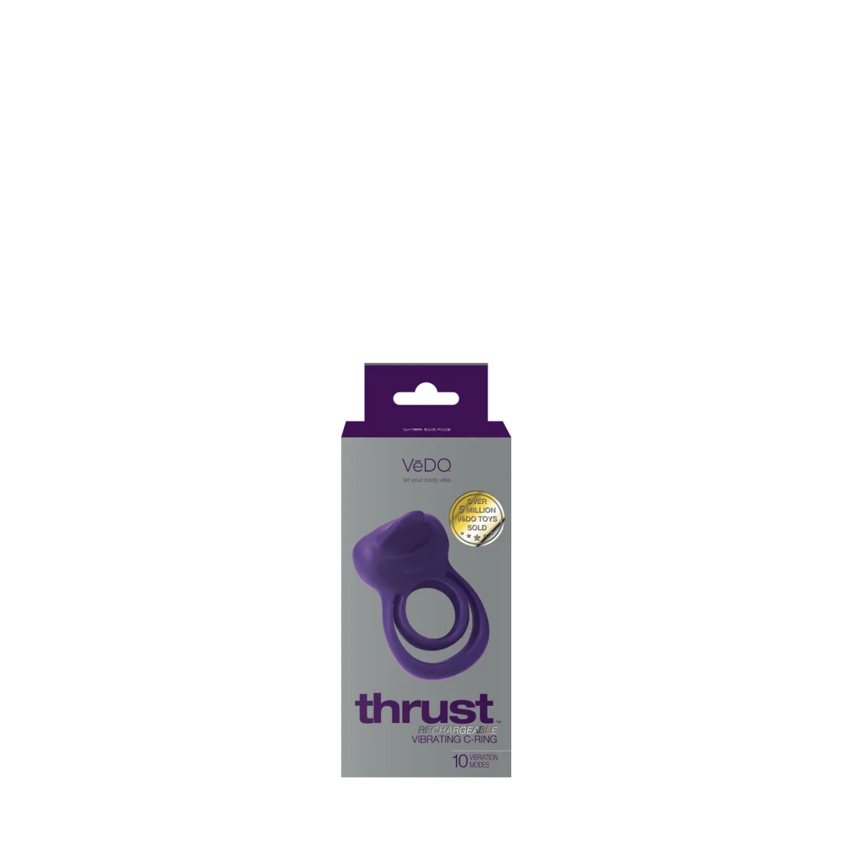 Thrust Rechargeable Dual C Ring - Purple - purple vibrating cock ring - main product image