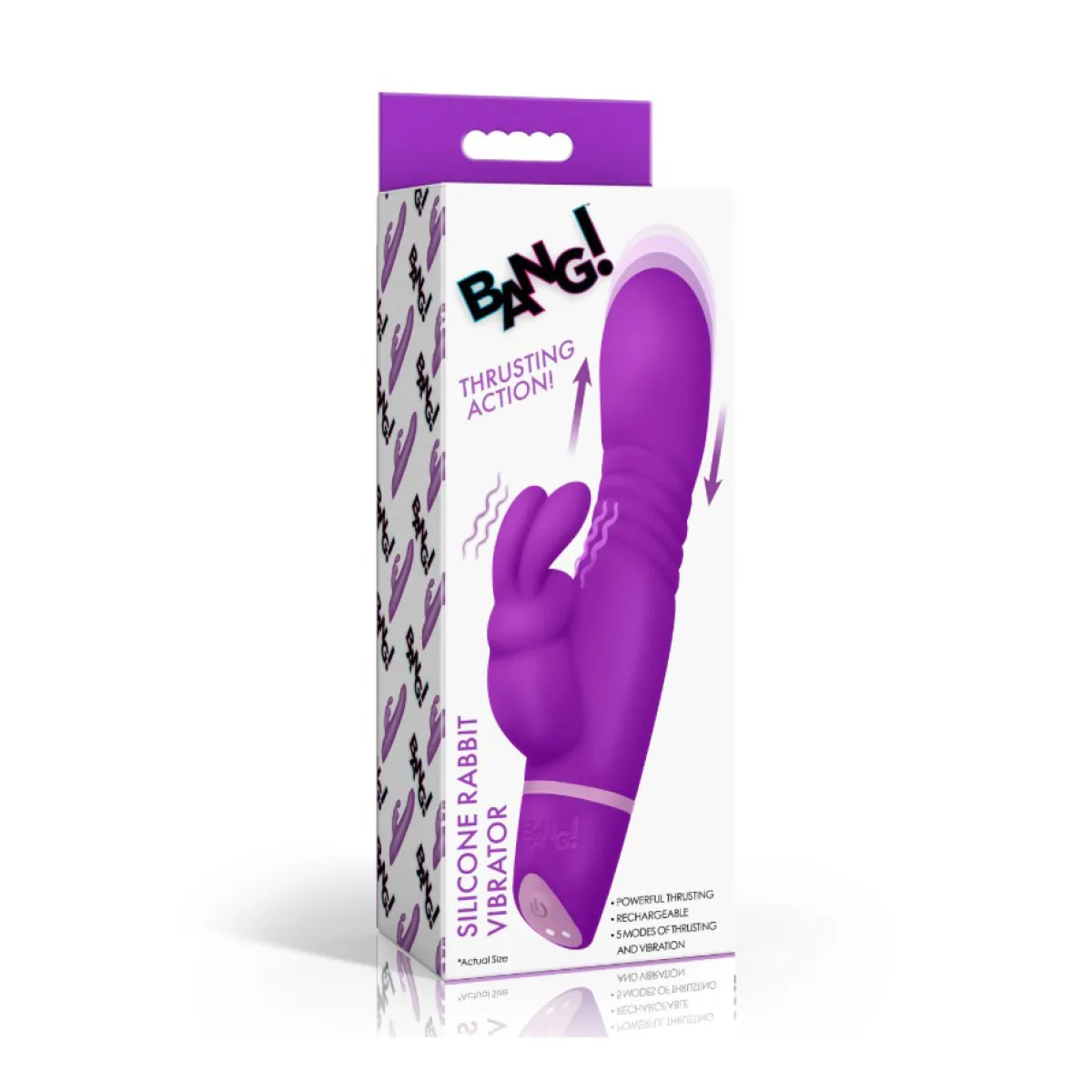Thrusting Silicone Rabbit Vibrator - Purple – rabbit vibrator with beads