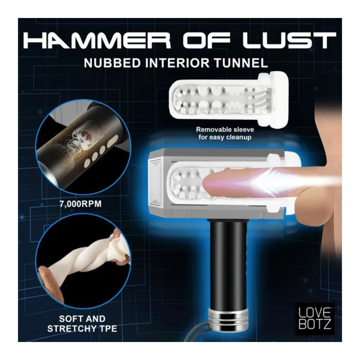 Thunder Stroker Sucking Masturbator - Silver best male masturbator - main image