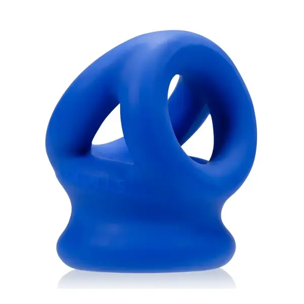 Tri-Squeeze Ball-Stretch Sling - Cobalt Ice 1 Tri-Squeeze Ball-Stretch Sling - Cobalt Ice ball stretcher cock ring - alternate angle