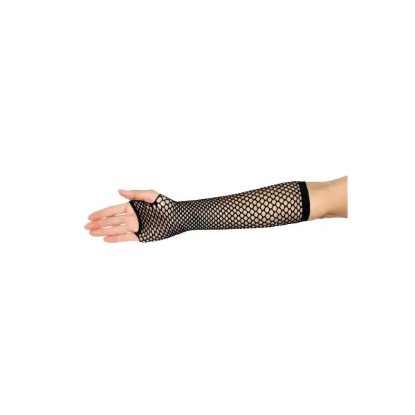 Triangle Net Fingerless Gloves - Black - lingerie - product image 2