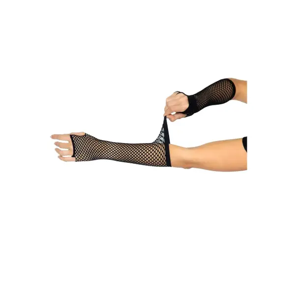 Triangle Net Fingerless Gloves - Black - lingerie - product image 4