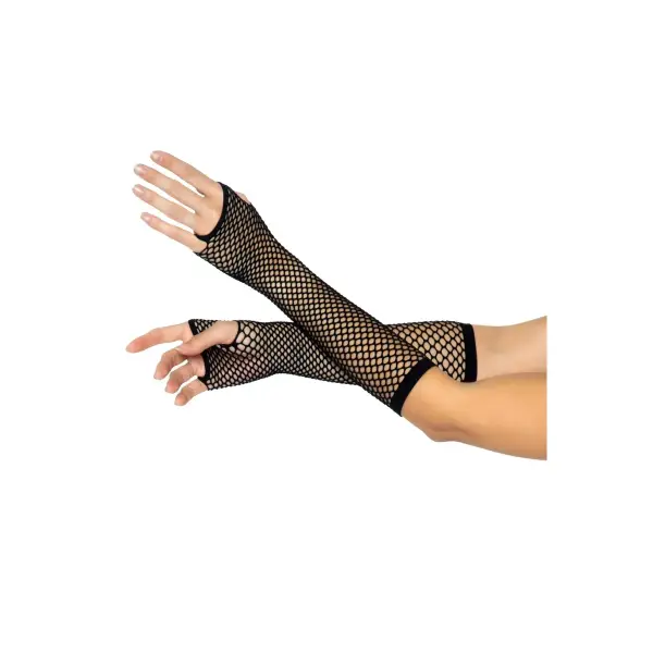 Triangle Net Fingerless Gloves - Black - lingerie - product image 5
