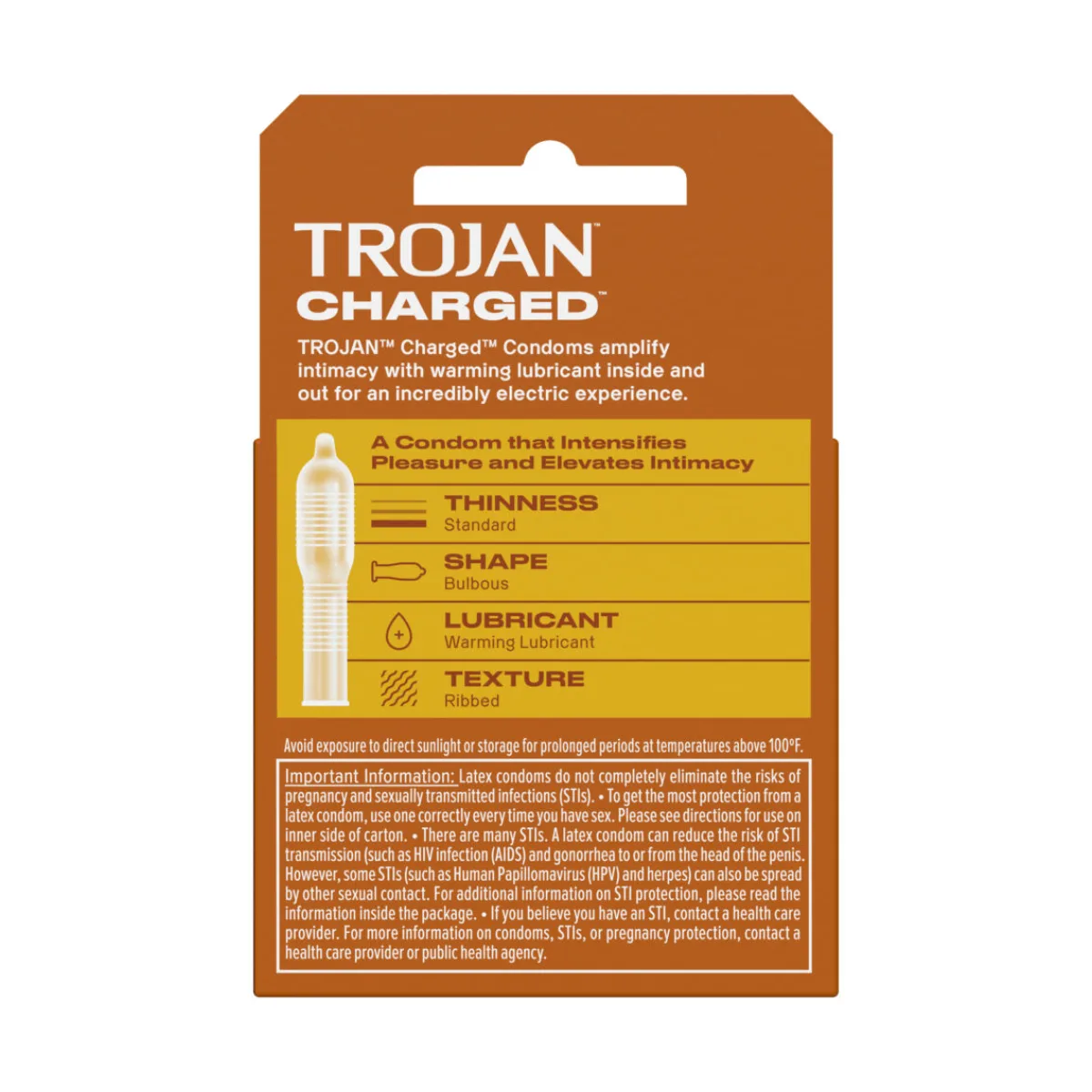 Trojan Intensified Charged Orgasmic Pleasure Condoms — 3 Pack packaging or alternate view 2