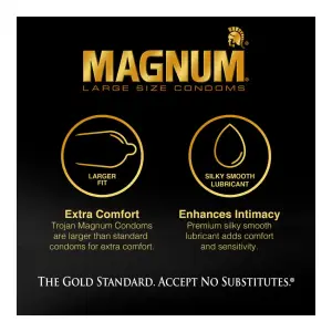 Trojan Magnum Ecstasy - 3 Pack water based lube and condoms - main image