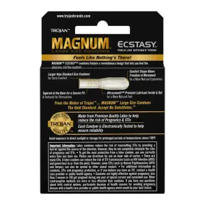 Trojan Magnum Ecstasy - 3 Pack 5 Trojan Magnum Ecstasy - 3 Pack water based lube and condoms - product detail