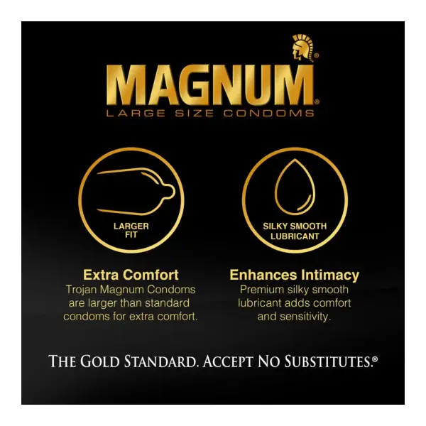 Trojan Magnum Thin - 3 Pack water based lubricant condoms - alternate angle