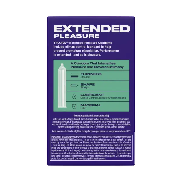 Trojan Pleasures Extended Pleasure - 12 Pack best water based lubricant for condoms - alternate angle