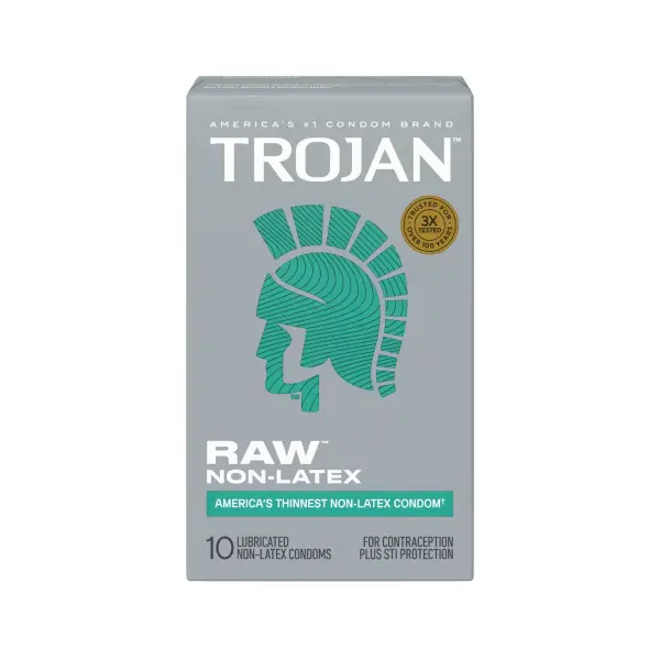 Trojan Raw Non-Latex 10 Pack best water based lubricant for condoms - alternate angle