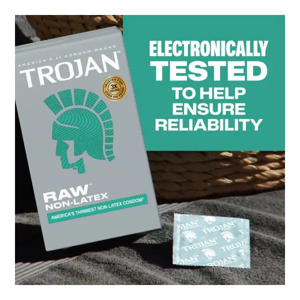 Trojan Raw Non-Latex 10 Pack best water based lubricant for condoms - additional view