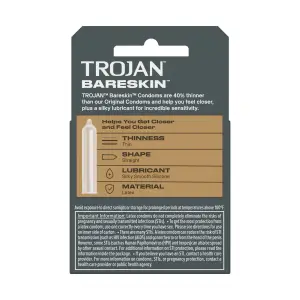 Trojan Sensitivity Bareskin Lubricated Condoms — 3 Pack packaging or alternate view 2