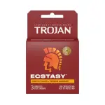 Trojan Ultra Ribbed Ecstasy - 3 Pack water based lube and condoms - main image