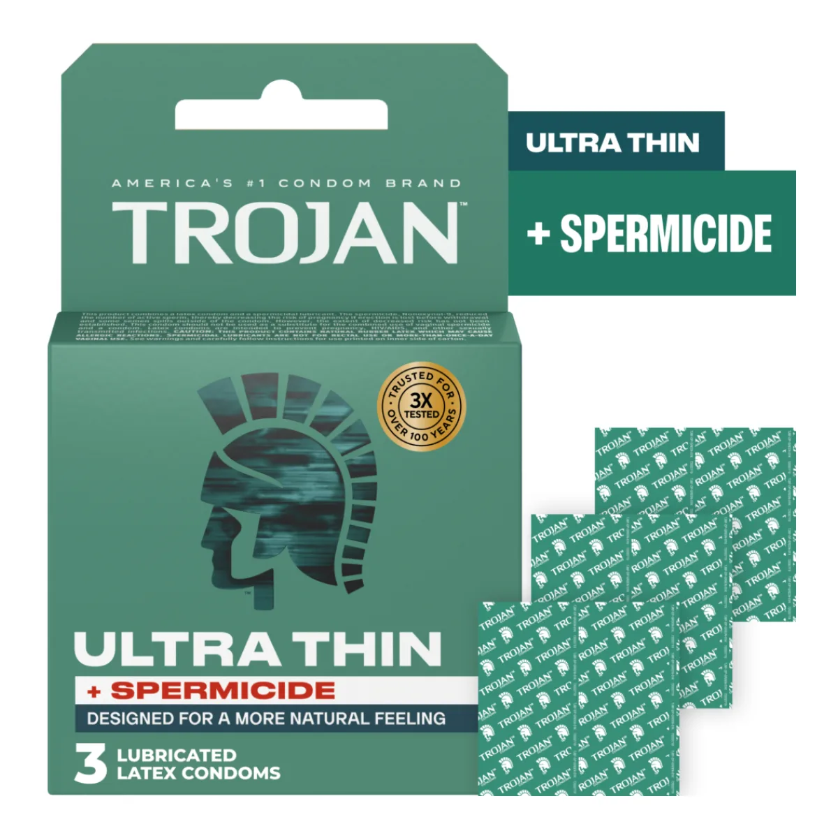 Trojan Ultra Thin Armor Spermicidal Condoms — 3 Pack product image
