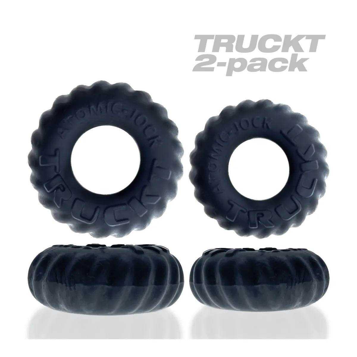 Truckt 2 Piece Cockring Set Atomic Jock - Night Black best cock ring for men - main image