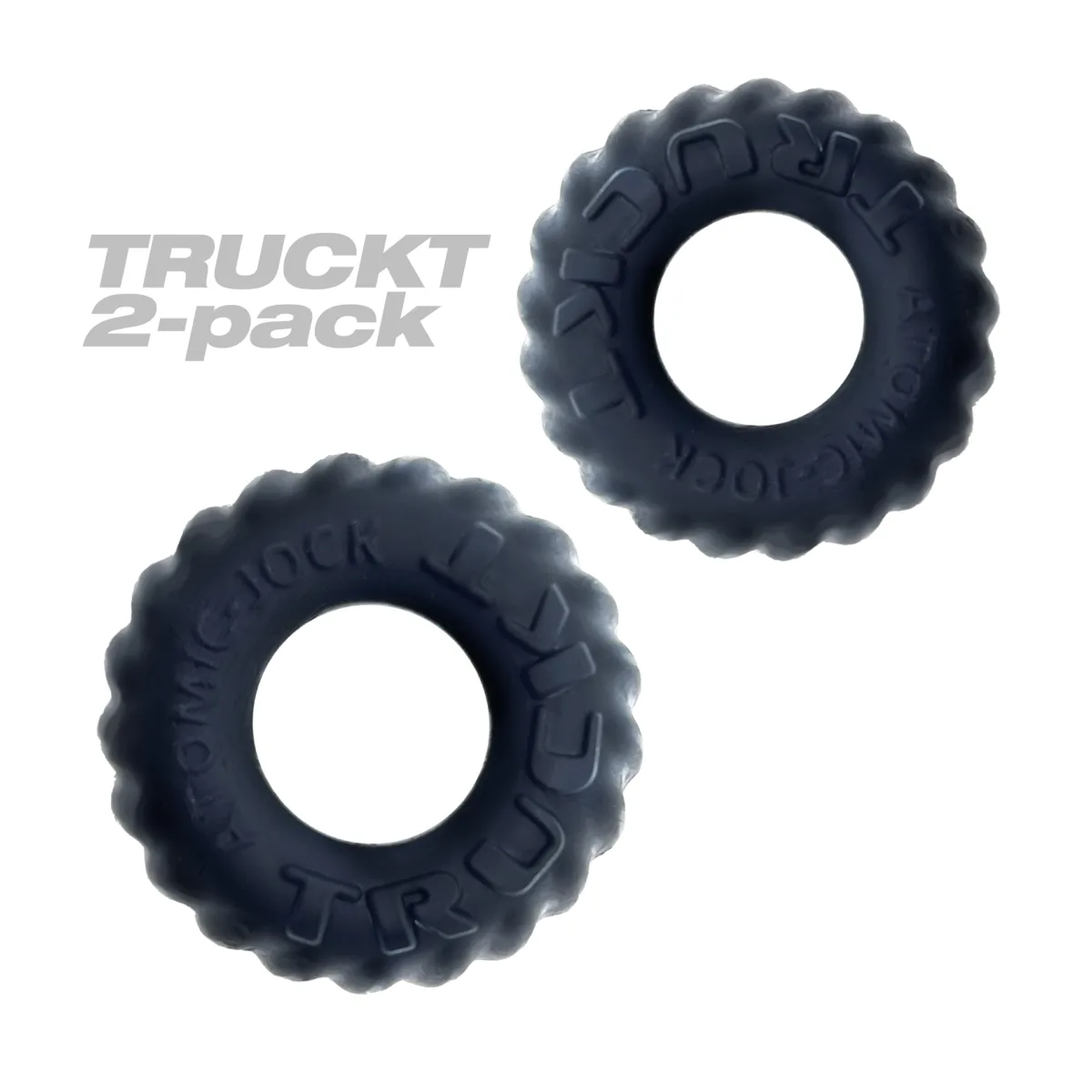 Truckt 2 Piece Cockring Set Atomic Jock - Night Black best cock ring for men - alternate angle