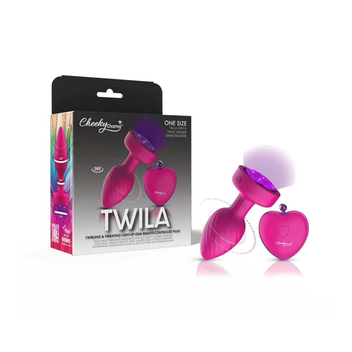 Twila Light-Up Vibrating Gem Plug With Remote vibrator butt plug - main image
