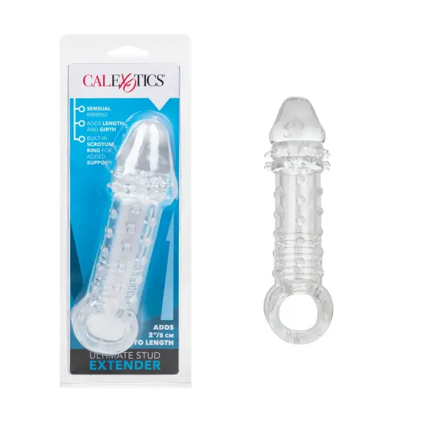 Ultimate Stud Extender penis extender sleeve with cock ring - alternate angle