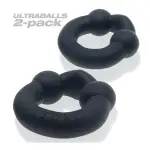 Ultraballs 2- Piece Cockring Set - Night Black cock ring for men - main image