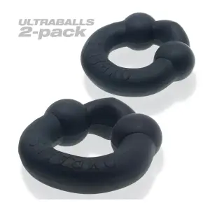 Ultraballs 2- Piece Cockring Set - Night Black cock ring for men - main image