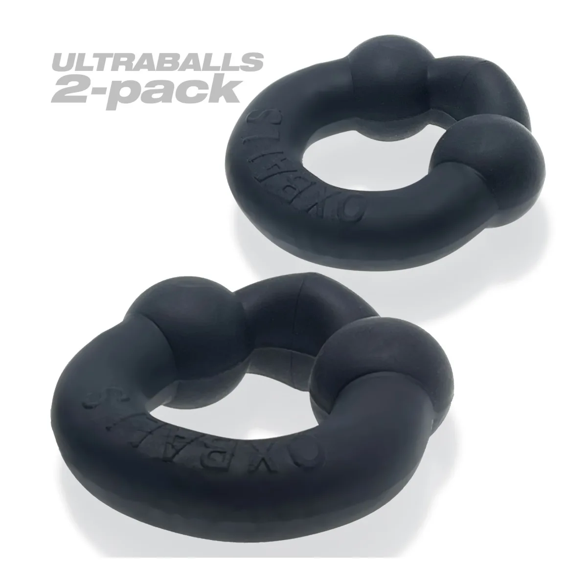 Ultraballs 2- Piece Cockring Set - Night Black cock ring for men - main image