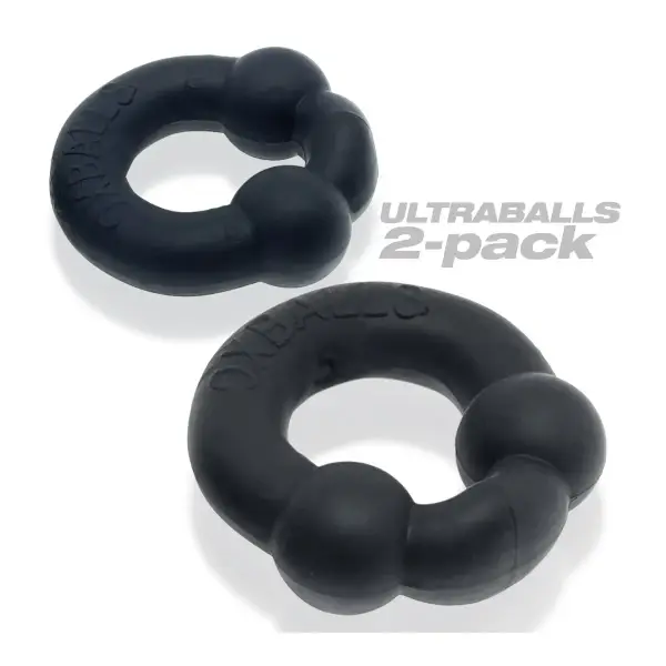 Ultraballs 2- Piece Cockring Set - Night Black 2 Ultraballs 2- Piece Cockring Set - Night Black cock ring for men - product detail