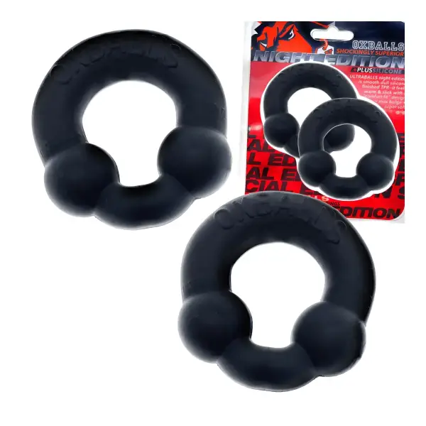 Ultraballs 2- Piece Cockring Set - Night Black 4 Ultraballs 2- Piece Cockring Set - Night Black cock ring for men - additional view