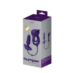 Humper Rechargeable Dual C-Ring With Anal Plug - Purple - vibrating cock ring - main product image