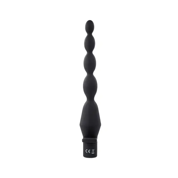 Vibrating Butt Beads - Black vibrating anal bead - alternate angle