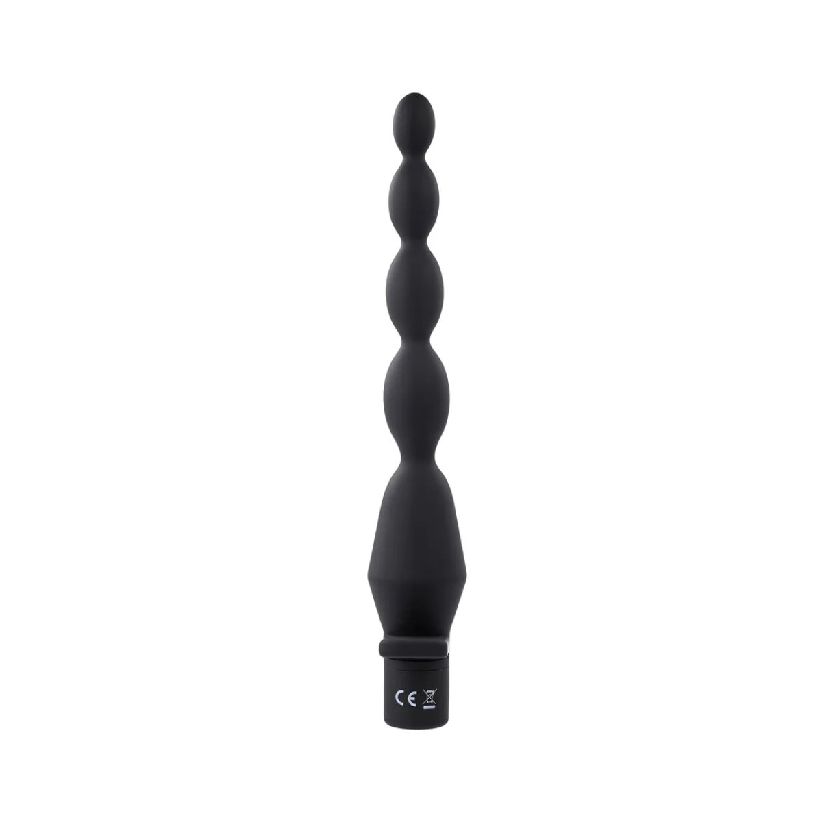 Vibrating Butt Beads - Black vibrating anal bead - alternate angle