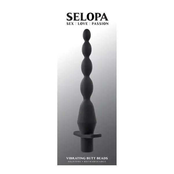 Vibrating Butt Beads - Black vibrating anal bead - additional view