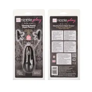 Vibrating Heated Nipple Teasers - Black vibrating nipple toy - main product image
