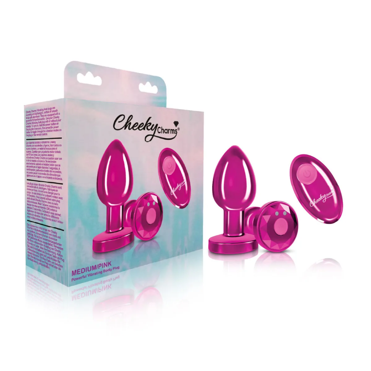 Vibrating Pink Metal Remote Plug - Medium - butt plugs - product image 2