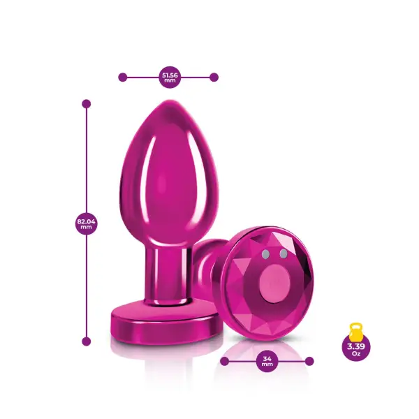 Vibrating Pink Metal Remote Plug 2 Vibrating Pink Metal Remote Plug - Medium - butt plugs - product image 3