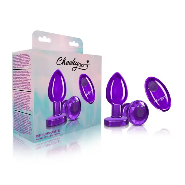 Vibrating Purple Metal Remote Plug - Medium - butt plugs - product image 2