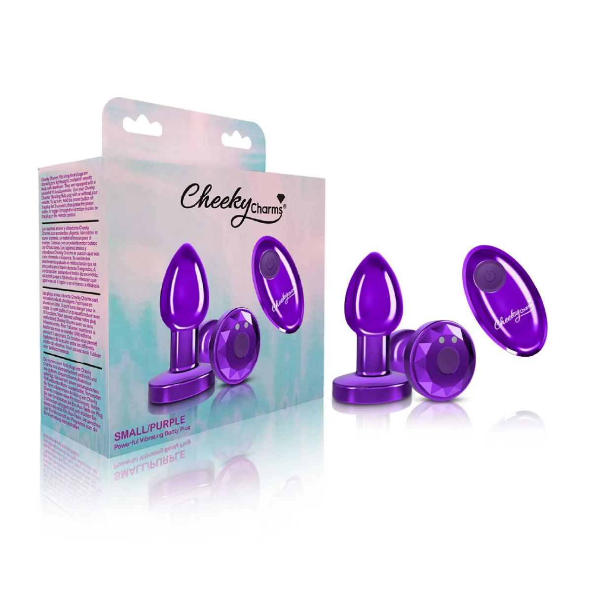 Vibrating Purple Metal Remote Plug - Small - butt plugs - main product image