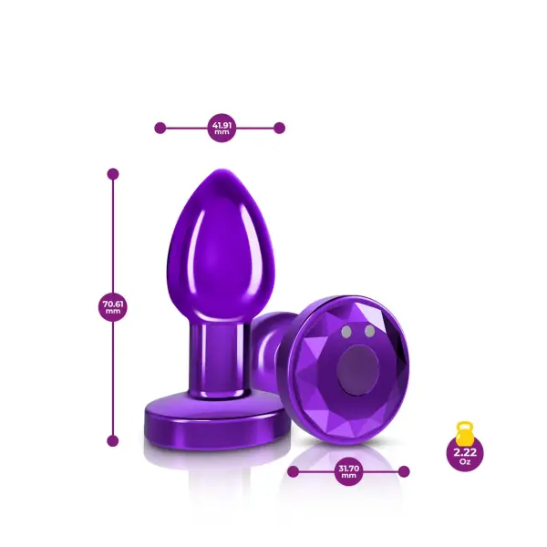 Vibrating Purple Metal Remote Plug - Small - butt plugs - product image 2