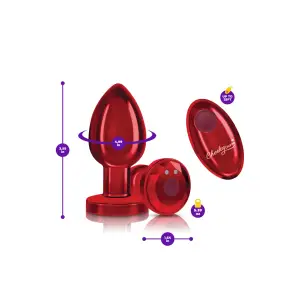 Vibrating Red Metal Remote Plug - Lg - butt plugs - product image 6