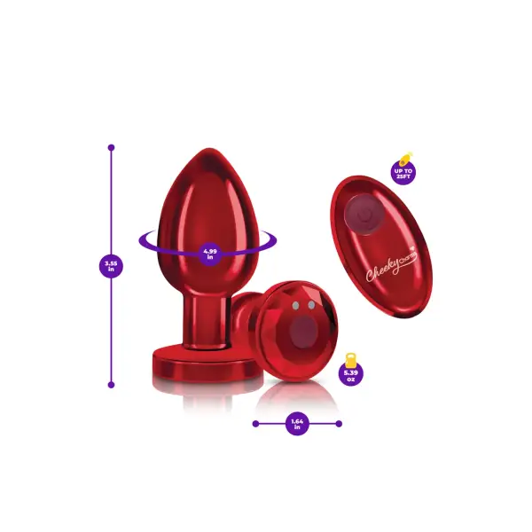 Vibrating Red Metal Remote Plug - Lg - butt plugs - product image 6